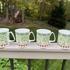 Sutherland Set of 4 Herb Garden Bone China Mugs by Valerie Greeley England